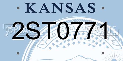2ST0771 Kansas License Plate
