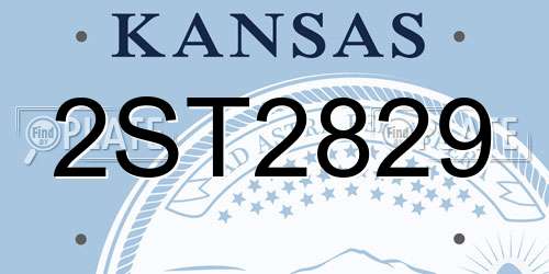 2ST2829 Kansas License Plate