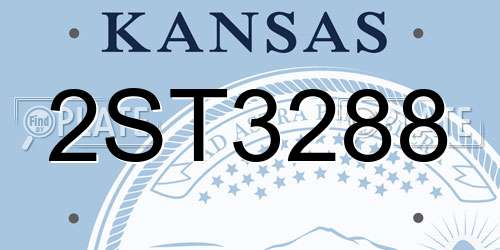 2ST3288 Kansas License Plate