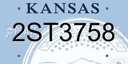 2ST3758 Kansas License Plate
