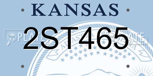2ST465 Kansas License Plate