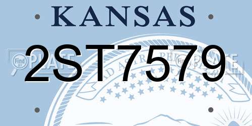 2ST7579 Kansas License Plate