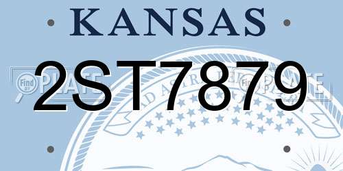 2ST7879 Kansas License Plate