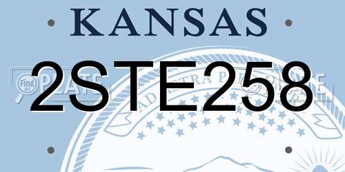 2STE258 Kansas License Plate