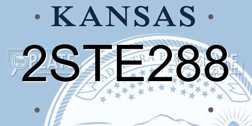 2STE288 Kansas License Plate