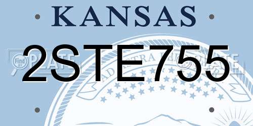 2STE755 Kansas License Plate