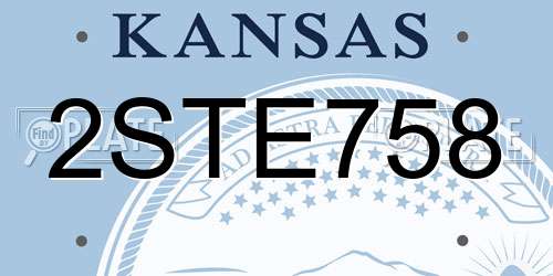 2STE758 Kansas License Plate