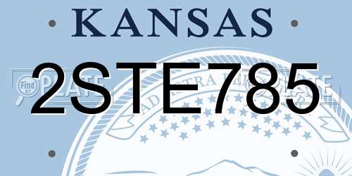 2STE785 Kansas License Plate