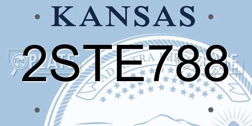 2STE788 Kansas License Plate
