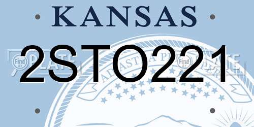 2STO221 Kansas License Plate
