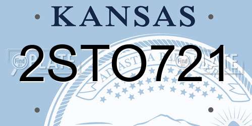2STO721 Kansas License Plate