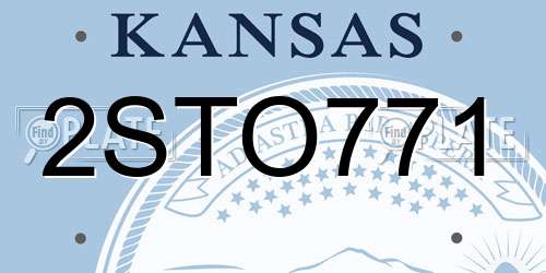 2STO771 Kansas License Plate