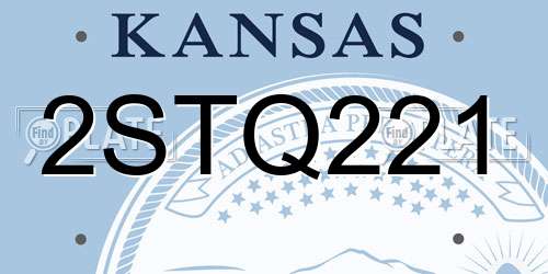 2STQ221 Kansas License Plate