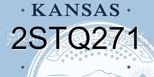 2STQ271 Kansas License Plate