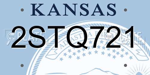 2STQ721 Kansas License Plate