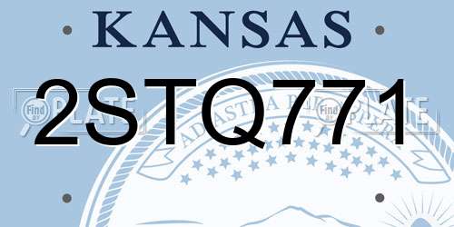 2STQ771 Kansas License Plate