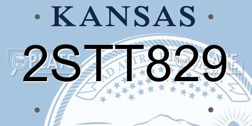 2STT829 Kansas License Plate