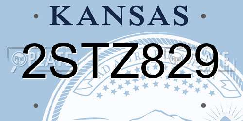 2STZ829 Kansas License Plate