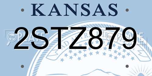 2STZ879 Kansas License Plate