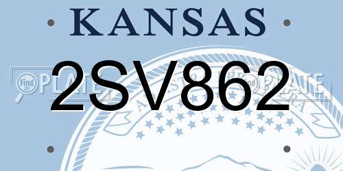 2SV862 Kansas License Plate
