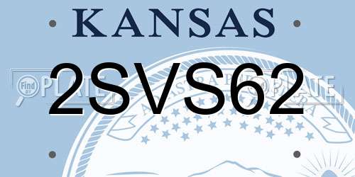 2SVS62 Kansas License Plate