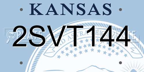 2SVT144 Kansas License Plate