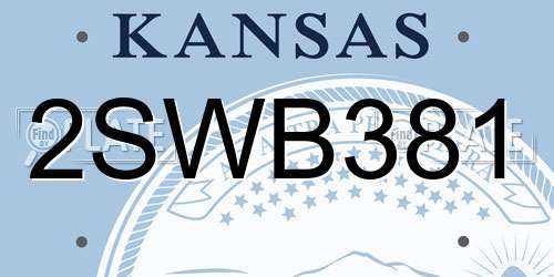 2SWB381 Kansas License Plate