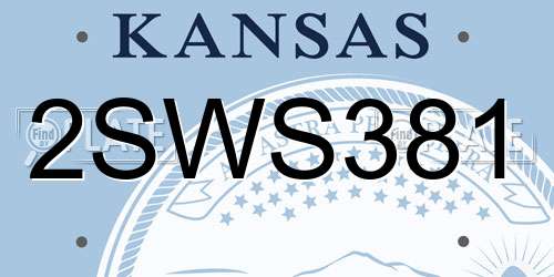 2SWS381 Kansas License Plate