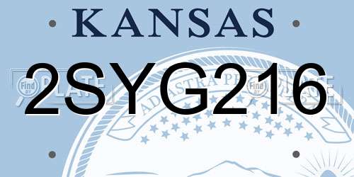 2SYG216 Kansas License Plate