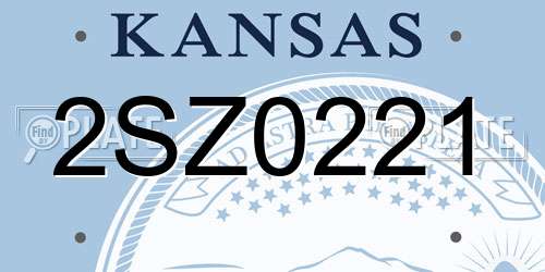 2SZ0221 Kansas License Plate