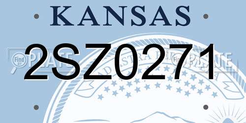 2SZ0271 Kansas License Plate