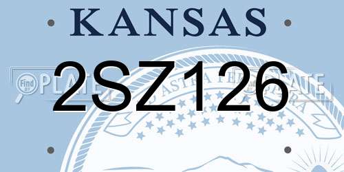 2SZ126 Kansas License Plate