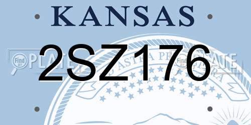 2SZ176 Kansas License Plate