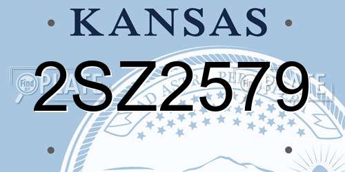 2SZ2579 Kansas License Plate