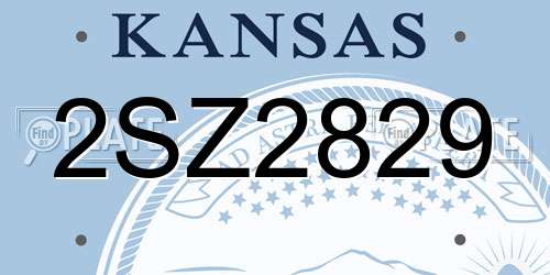 2SZ2829 Kansas License Plate