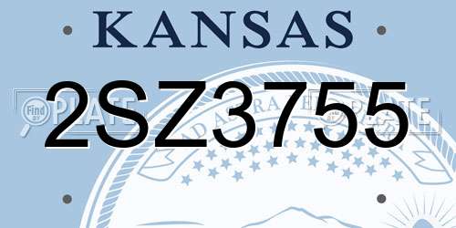 2SZ3755 Kansas License Plate