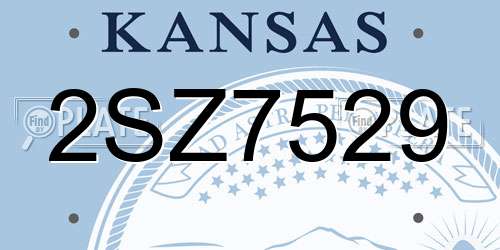 2SZ7529 Kansas License Plate