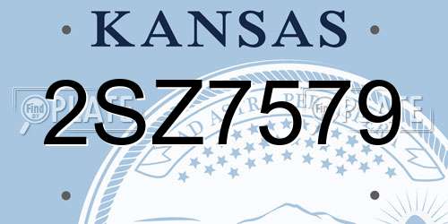 2SZ7579 Kansas License Plate