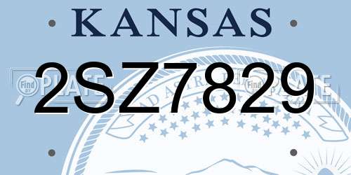2SZ7829 Kansas License Plate