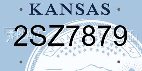 2SZ7879 Kansas License Plate