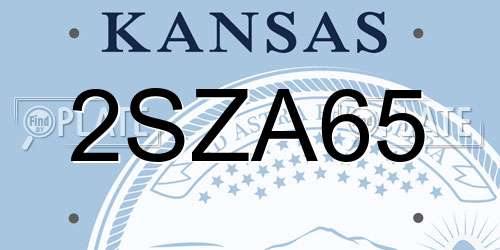 2SZA65 Kansas License Plate