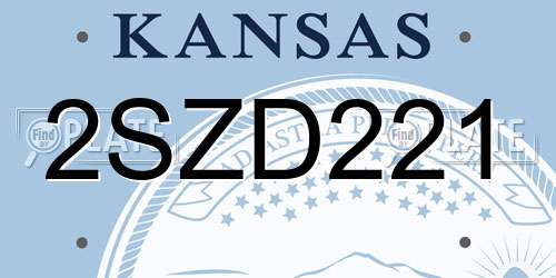 2SZD221 Kansas License Plate