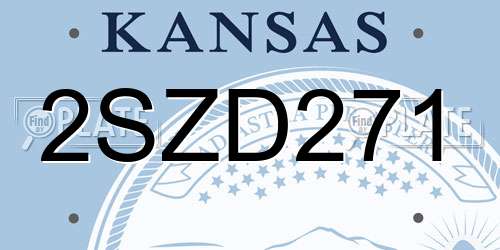 2SZD271 Kansas License Plate