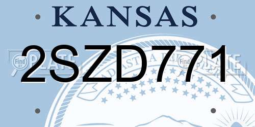 2SZD771 Kansas License Plate