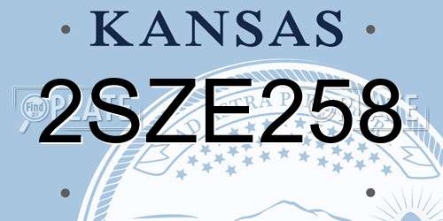 2SZE258 Kansas License Plate