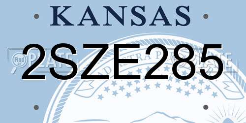 2SZE285 Kansas License Plate