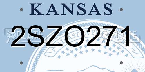 2SZO271 Kansas License Plate