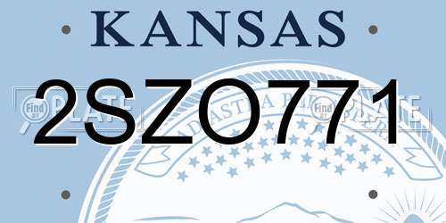 2SZO771 Kansas License Plate