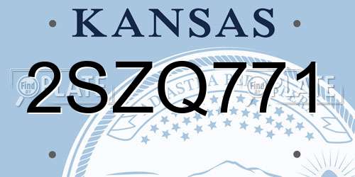 2SZQ771 Kansas License Plate