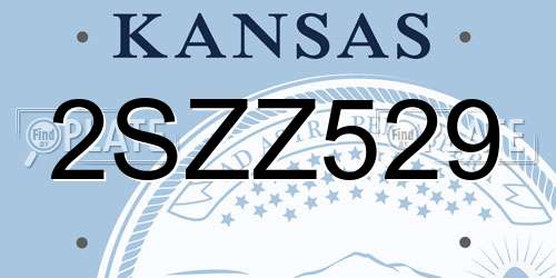 2SZZ529 Kansas License Plate